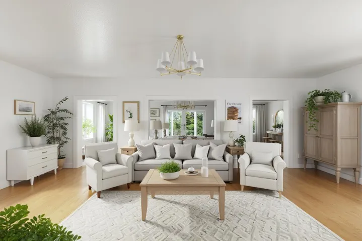 Virtually staged living room