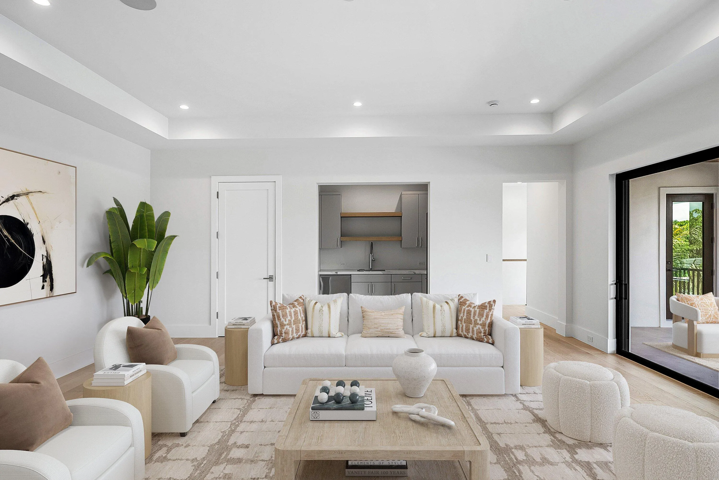 Loft with wet bar - Virtually Staged
