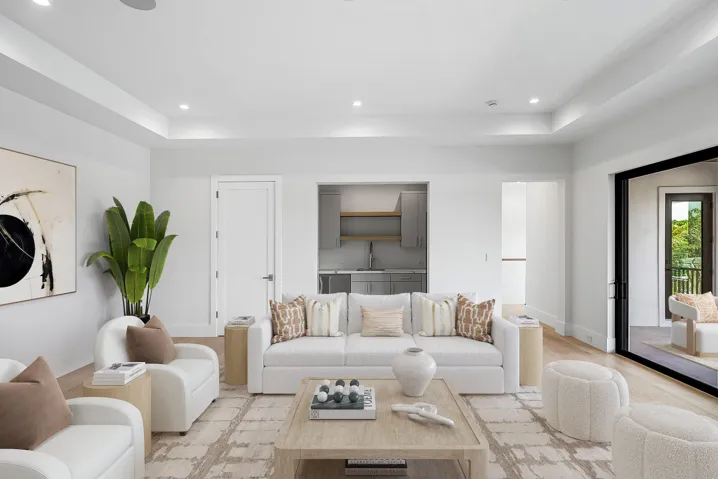 Loft with wet bar - Virtually Staged