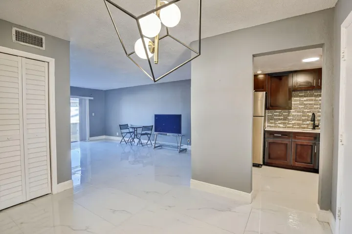 Side view of dining area
