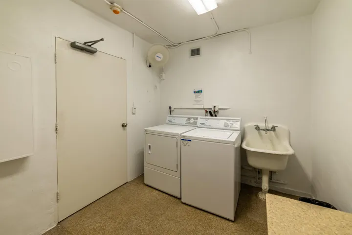 Two laundry Rooms on each floor with washer and dryer and sink. No charge to wash or dry, doesn't get better that that!