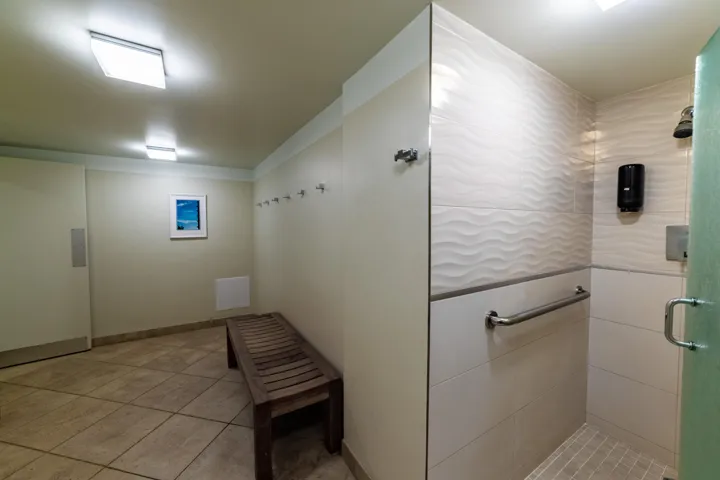 His and Her Saunas, shower just off the pool deck