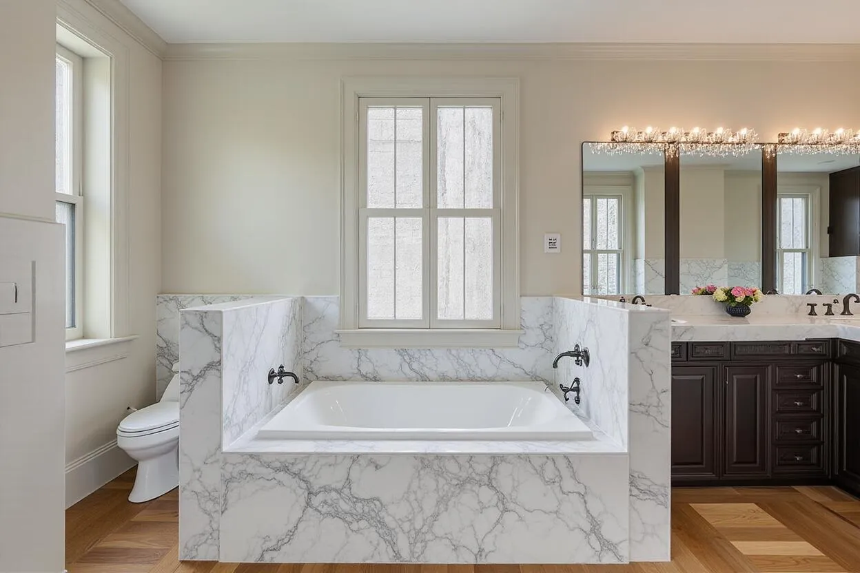 Virtually Staged primary bath