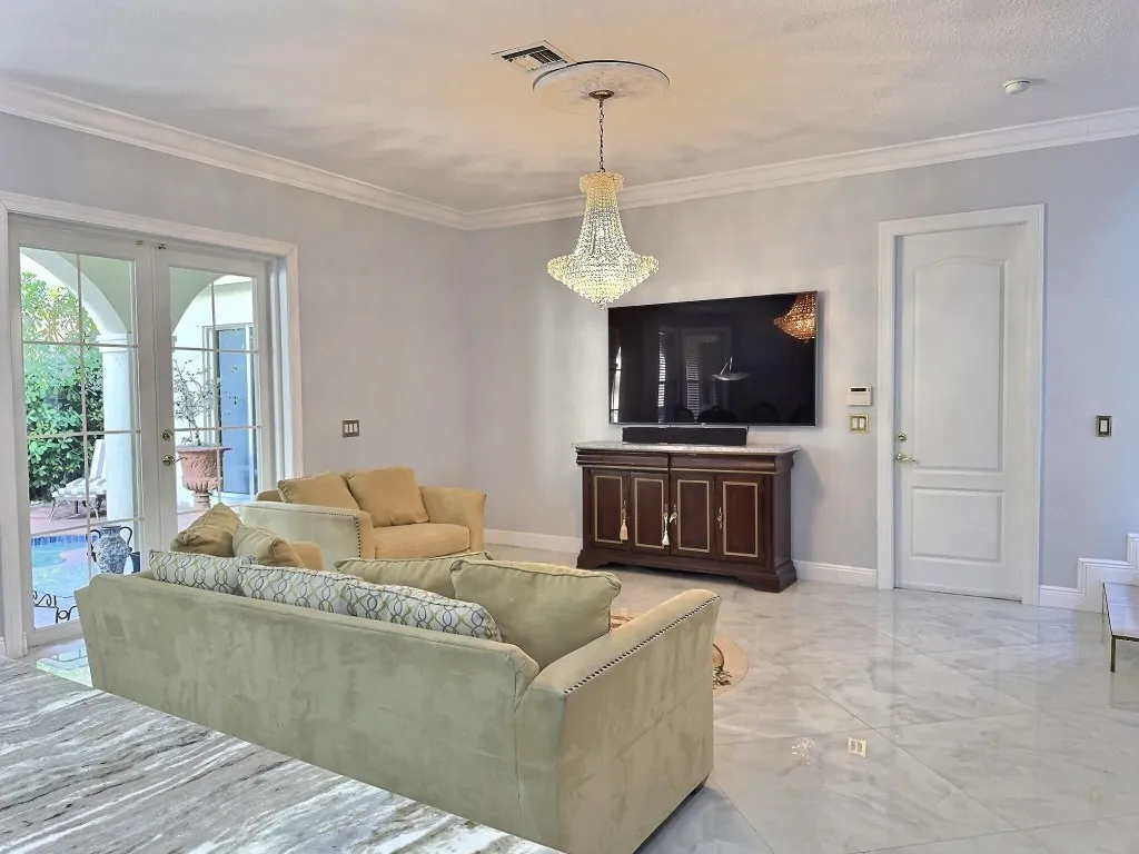Family room by kitchen