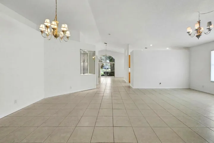 Dining room on left and Living room on right