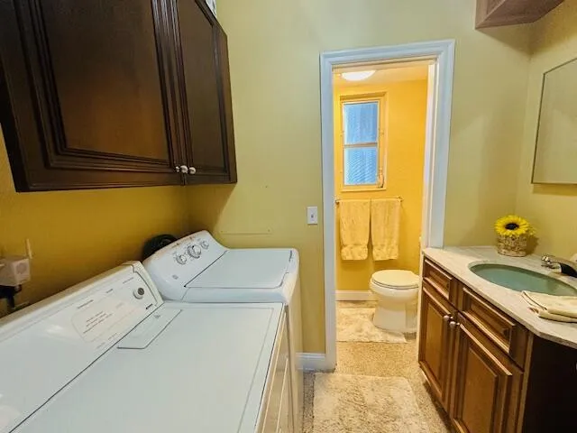 Laundry room with Bathroom and shower hot waterheater