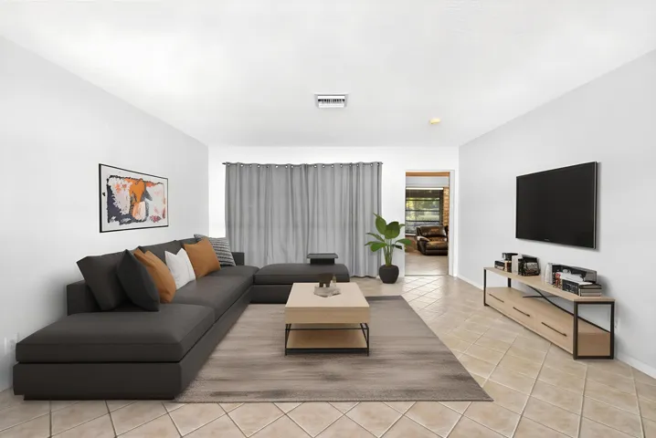 Living room that opens to a 3rd bedroom or Office