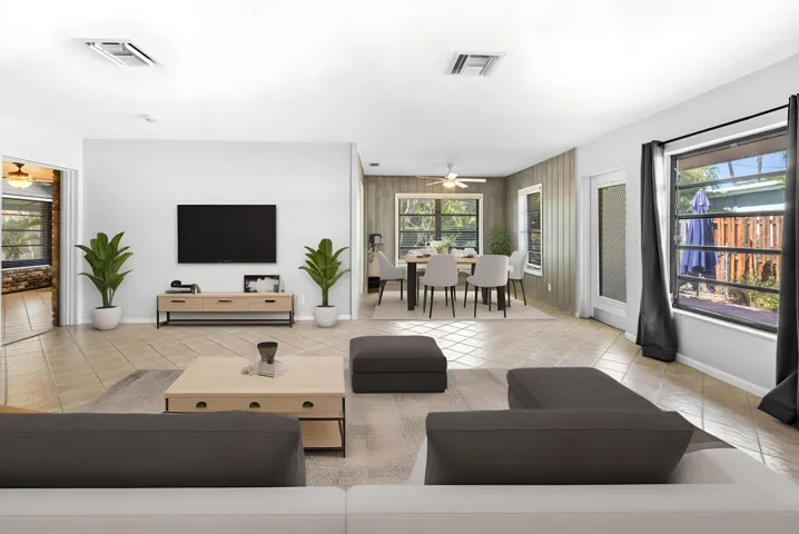 Open space for a formal living room and dining area