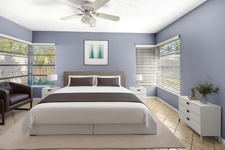 master bedroom with large walk in closet