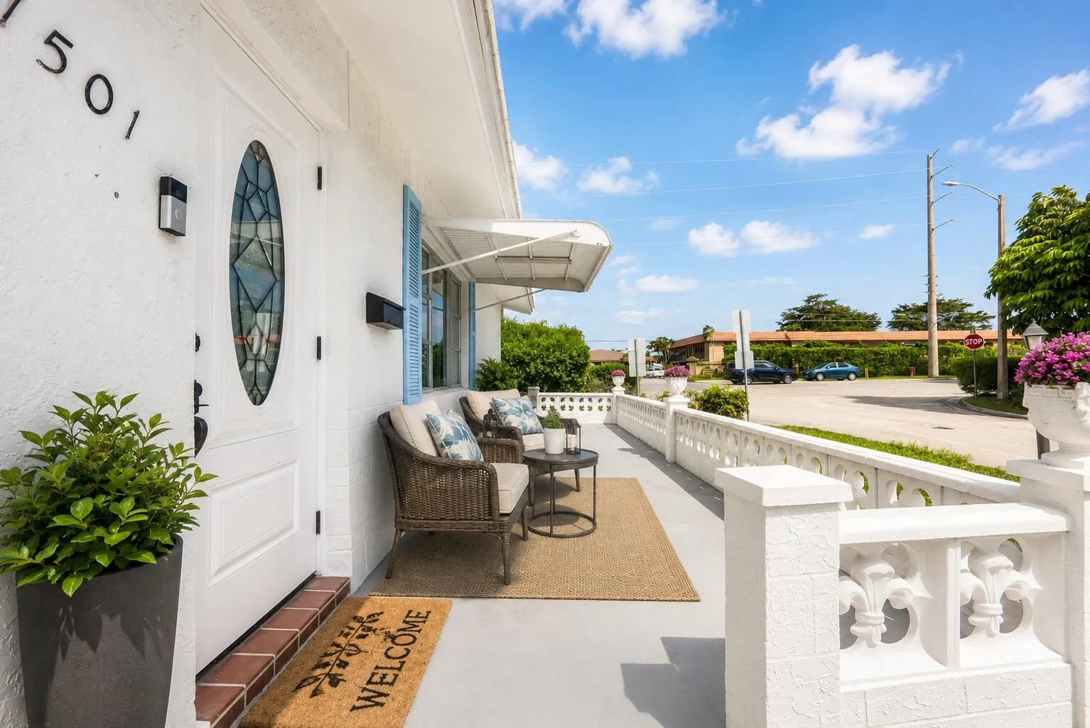 front patio with furniture