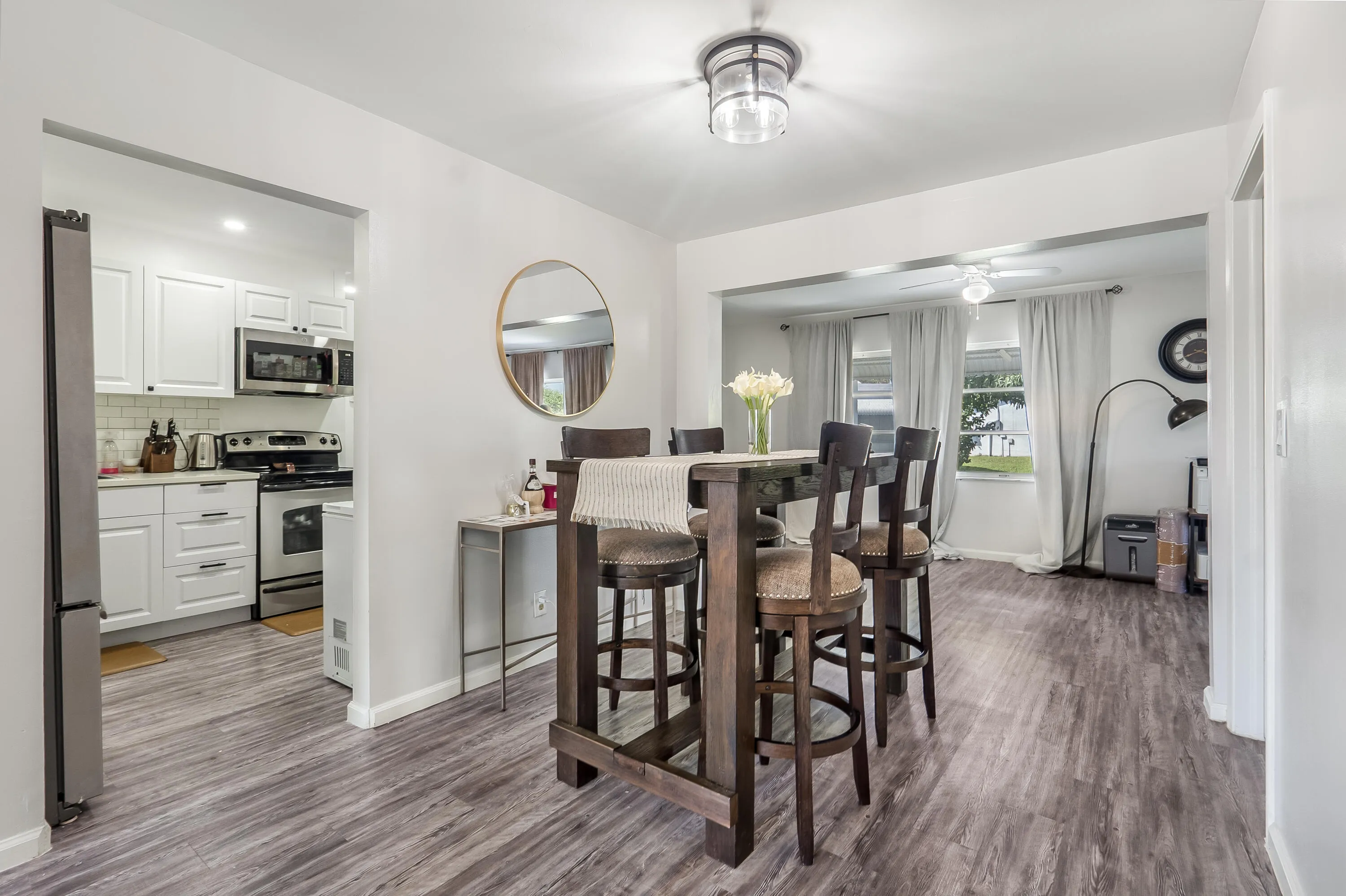 kitchen and dining area
