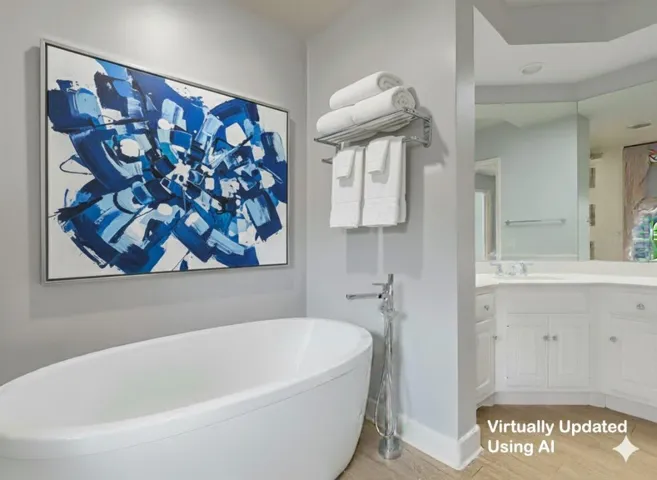 Virtually Staged HER bathroom area
