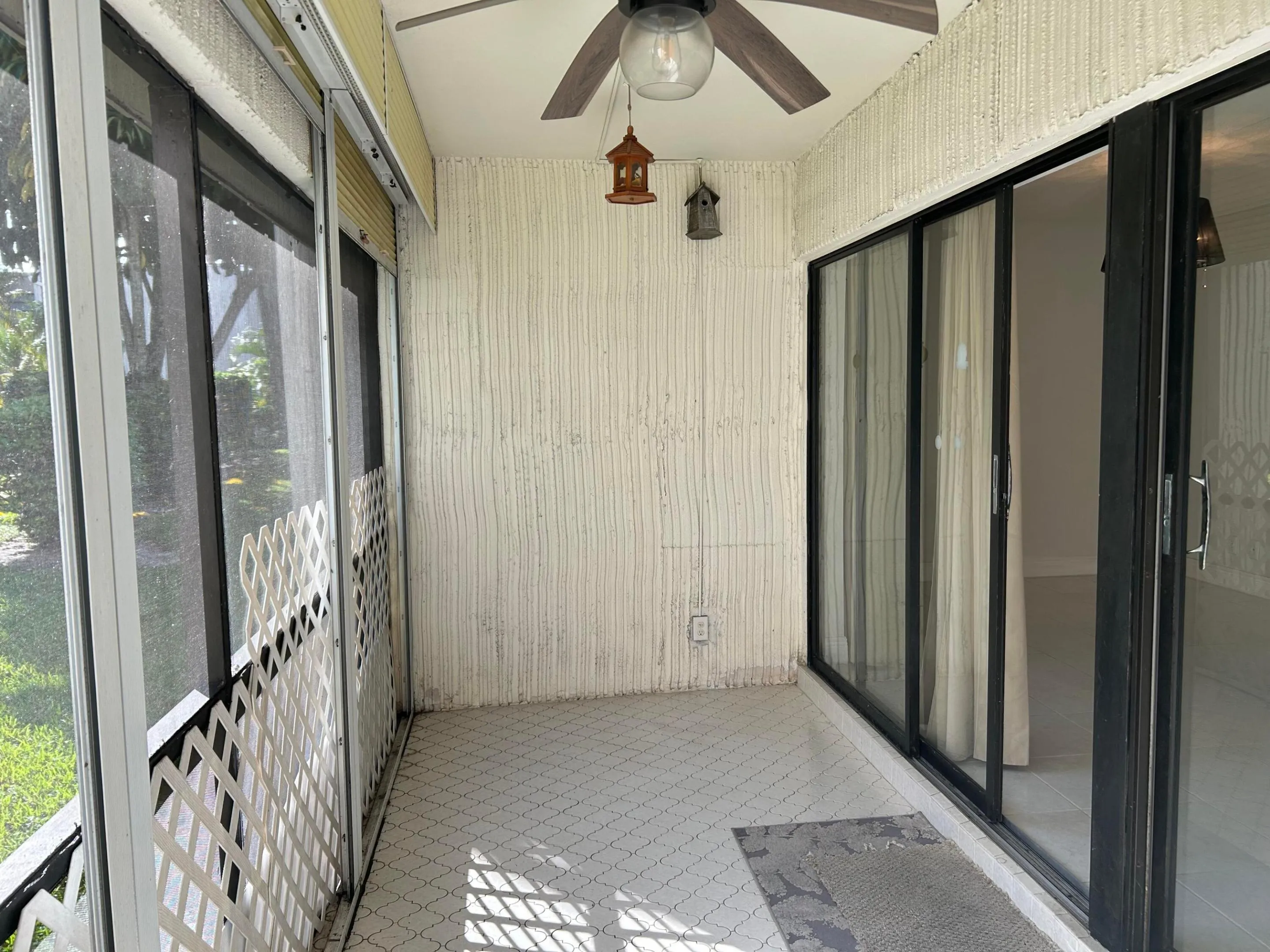 Screened in Patio with Fan