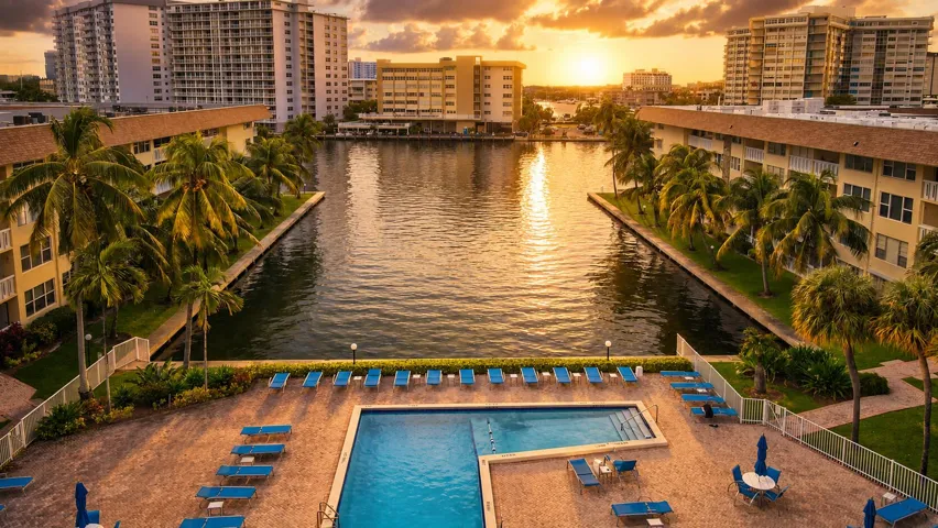 Enjoy Sunsets over the Pool, photo enhanced with AI
