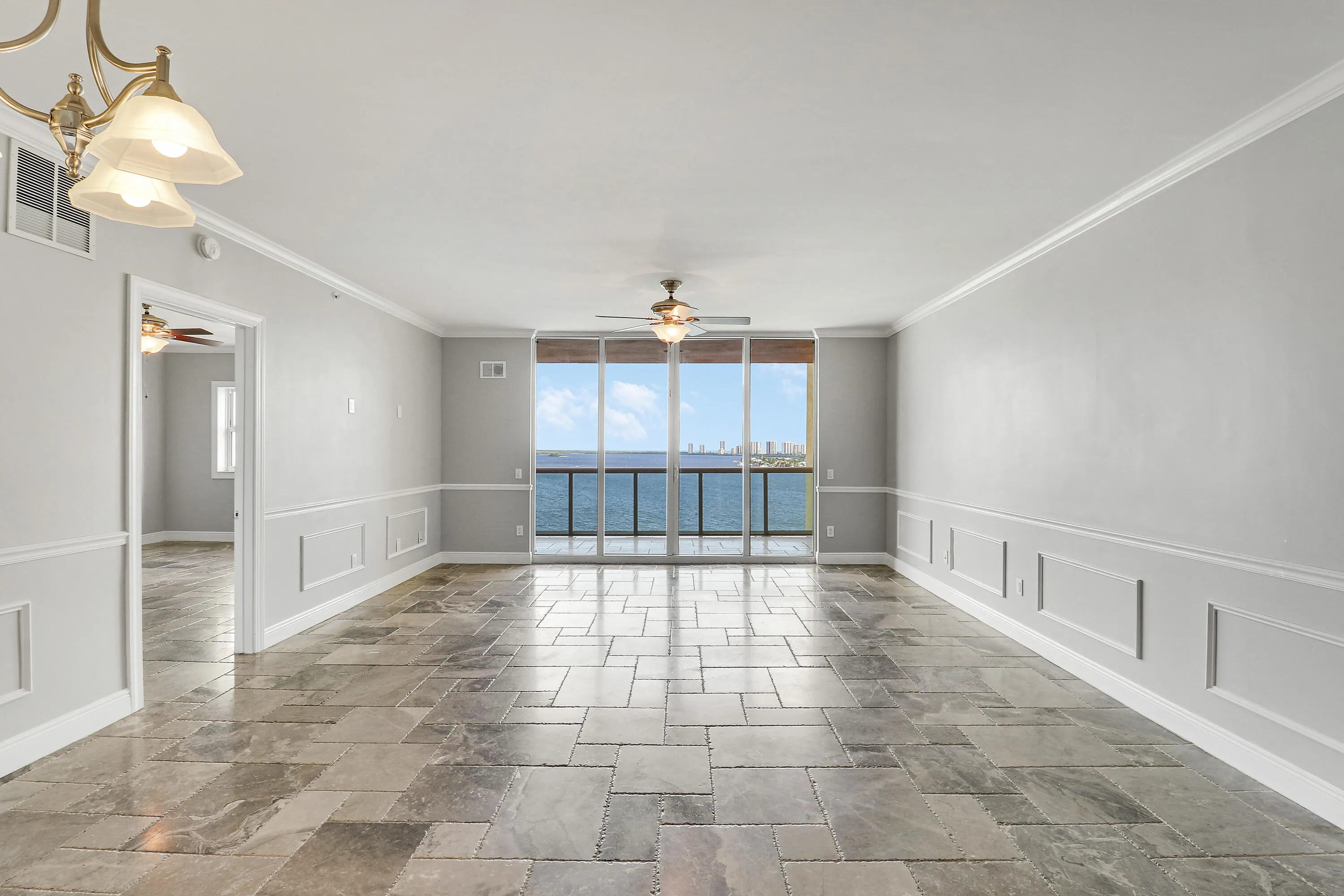 The view is spectacular! Move in ready. Largest 2/2.5 bedroom on the market. Turkish marble floors throughout including the balcony. Easy care and low mainttenance