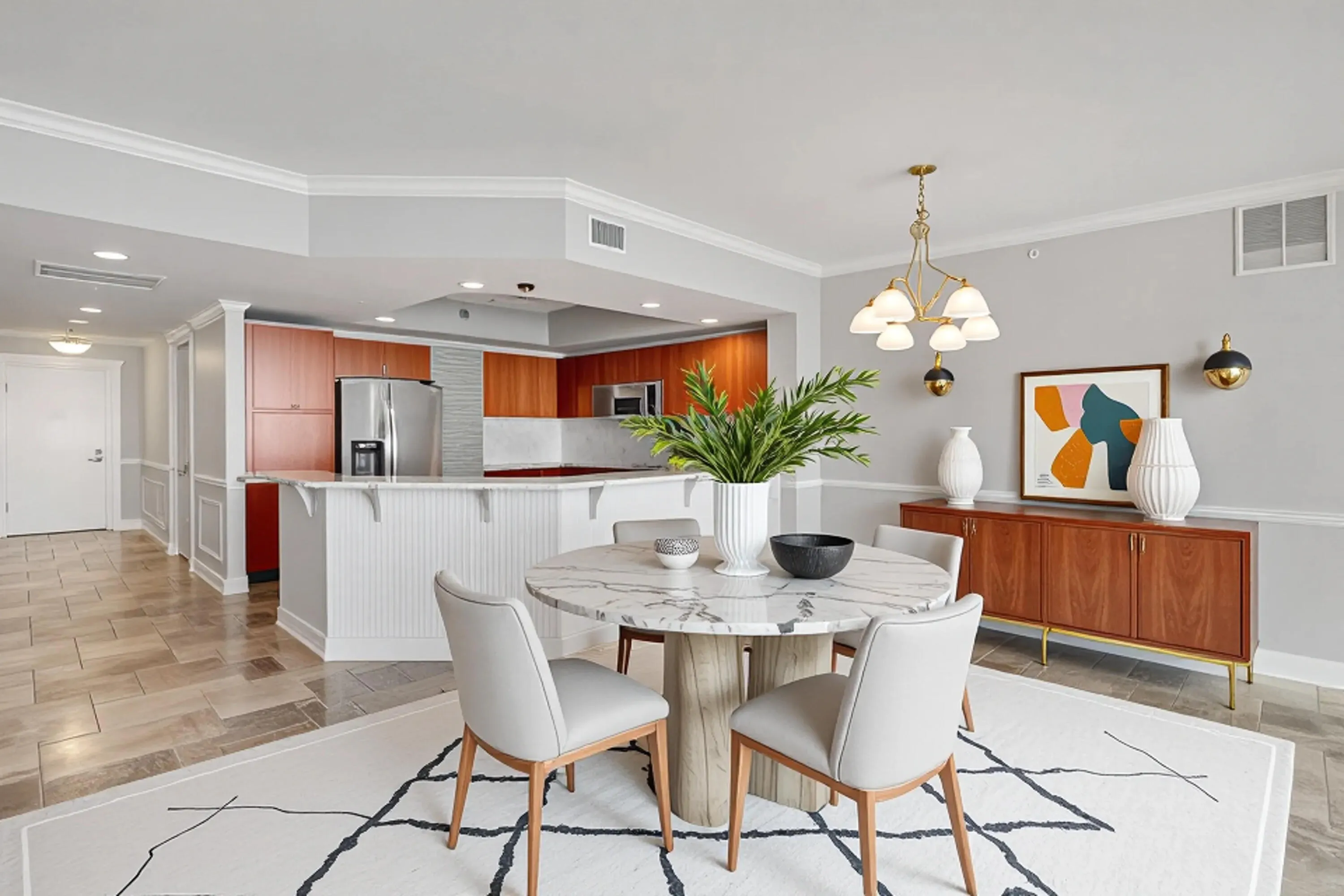 open dining room virtual staging