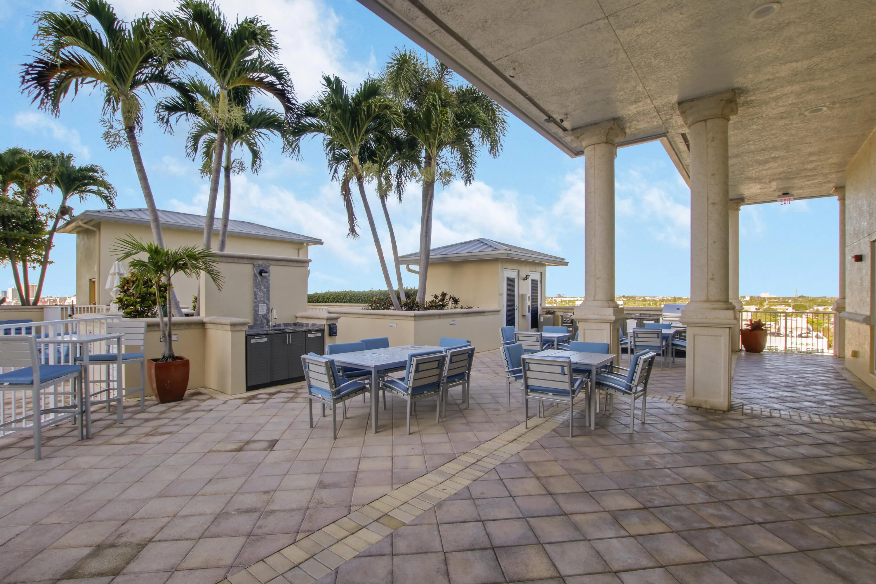 Roof top outdoor areas provide grilling stations for afternoon cookouts.