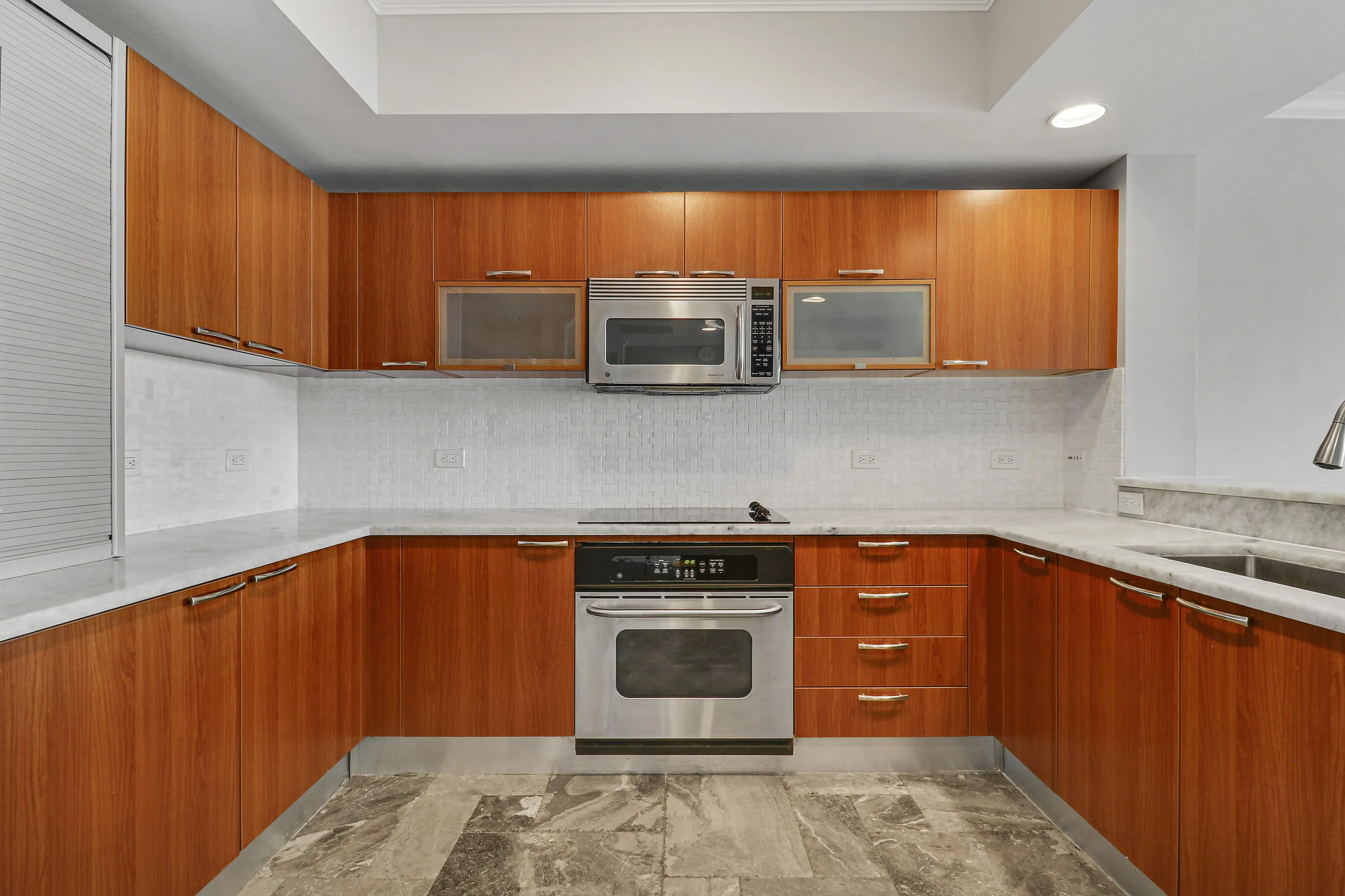 Upgraded marble counters and backsplash