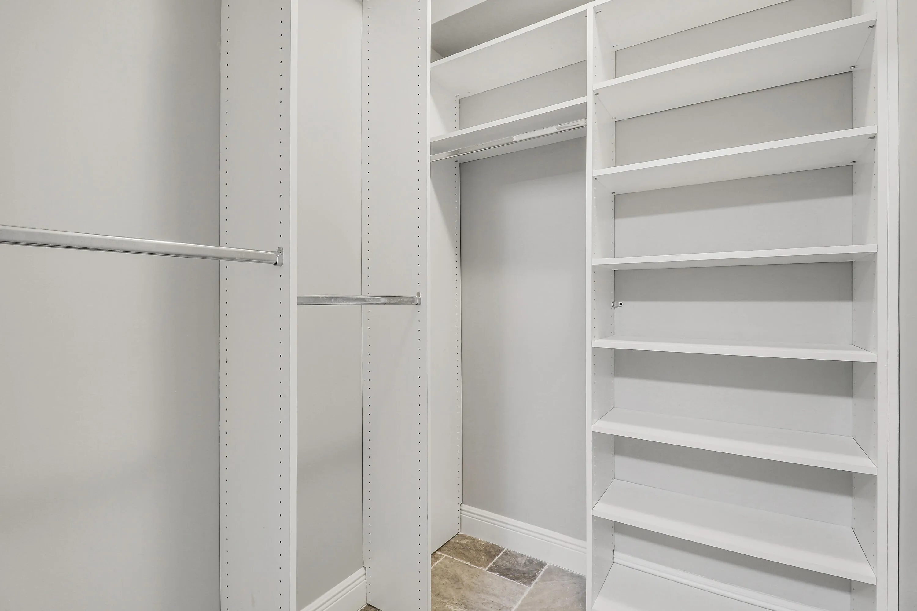 Custom closet helps organize all those must have trasures.