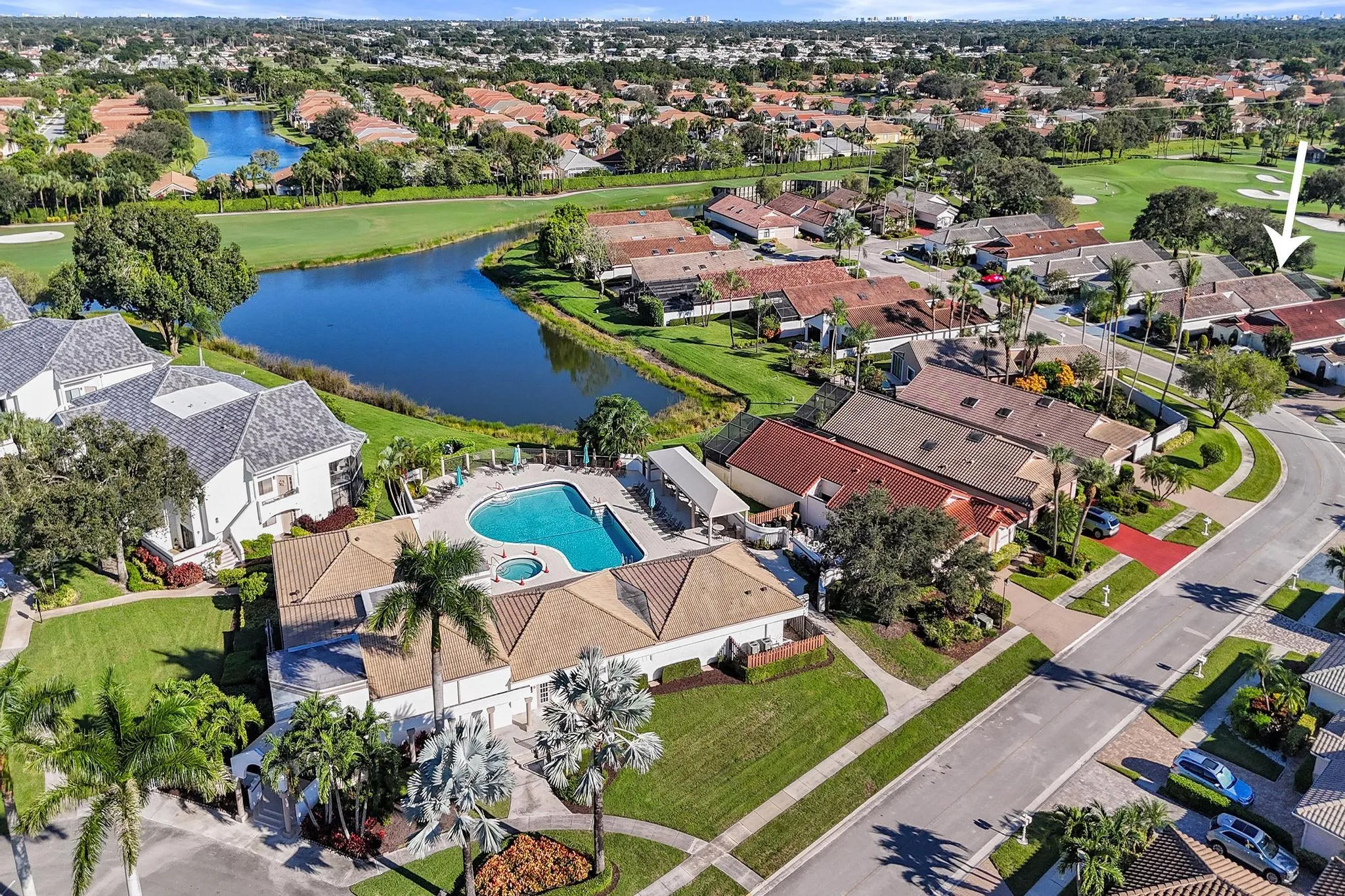 Walk to the Satellite Clubhouse and pool.