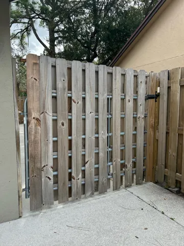 Outdoor gated storage area 17.75 ft wide