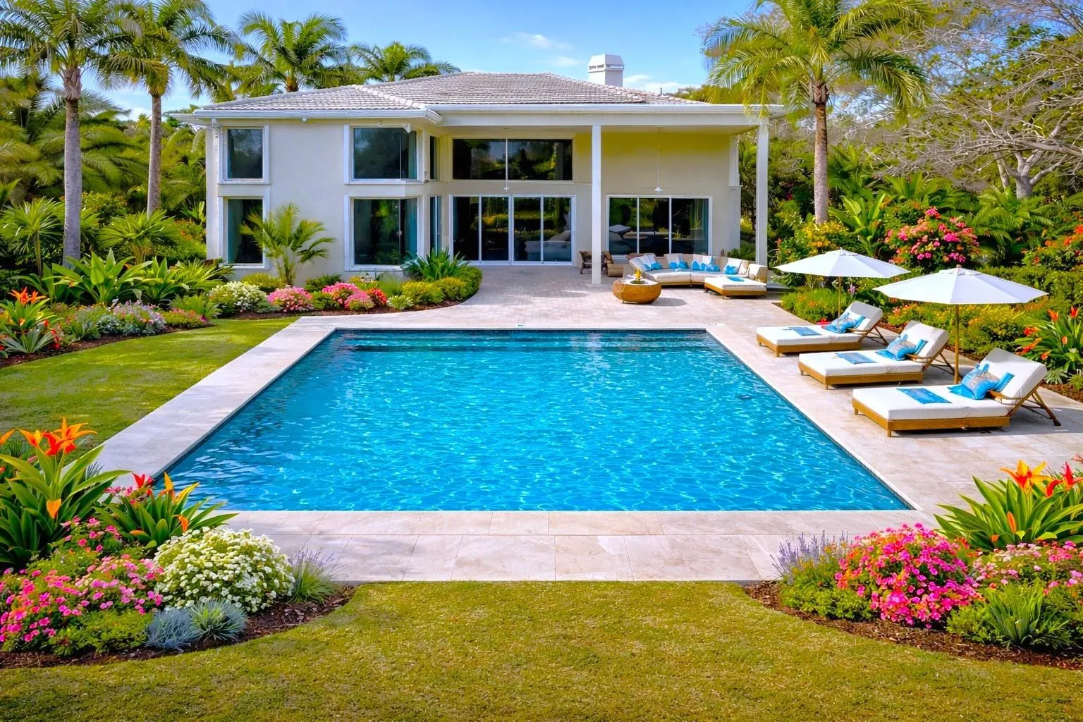 AI ENHANCED YARD: SHOWING POTENIAL LAYOUT WITH POOL.