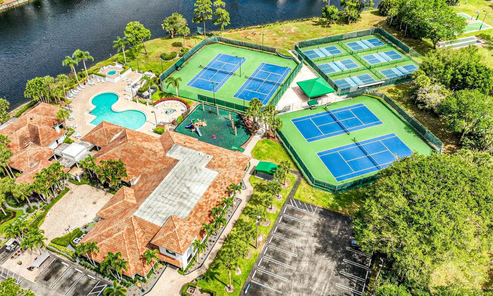 Club house, pool, hot tubs, tennis and Pickle ball courts