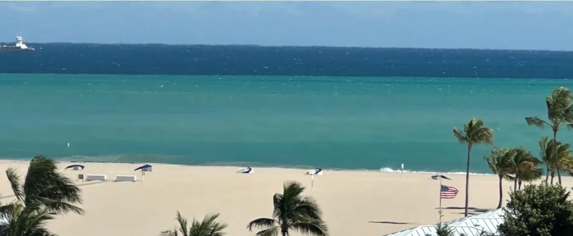View of widest stretch of beach in Fort Lauderdale in Harbor Beach area