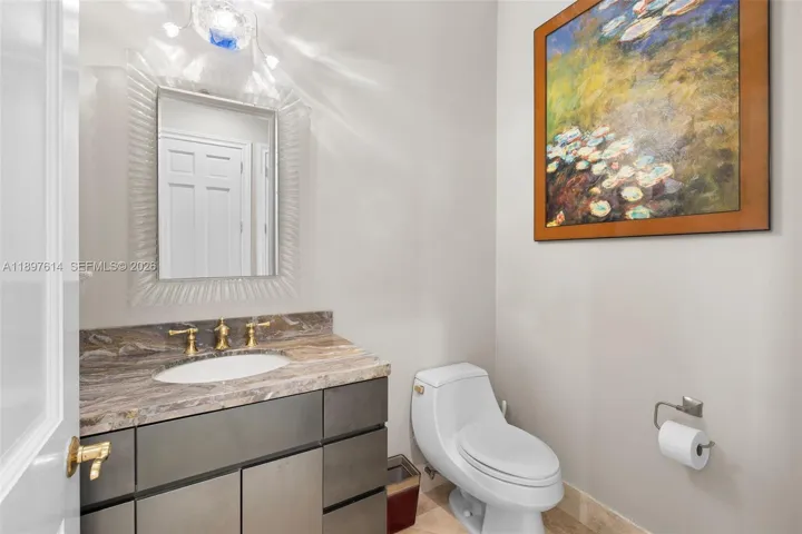 Main living level half bathroom