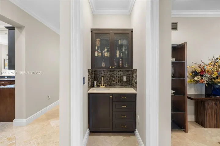 Wet bar off of dining room