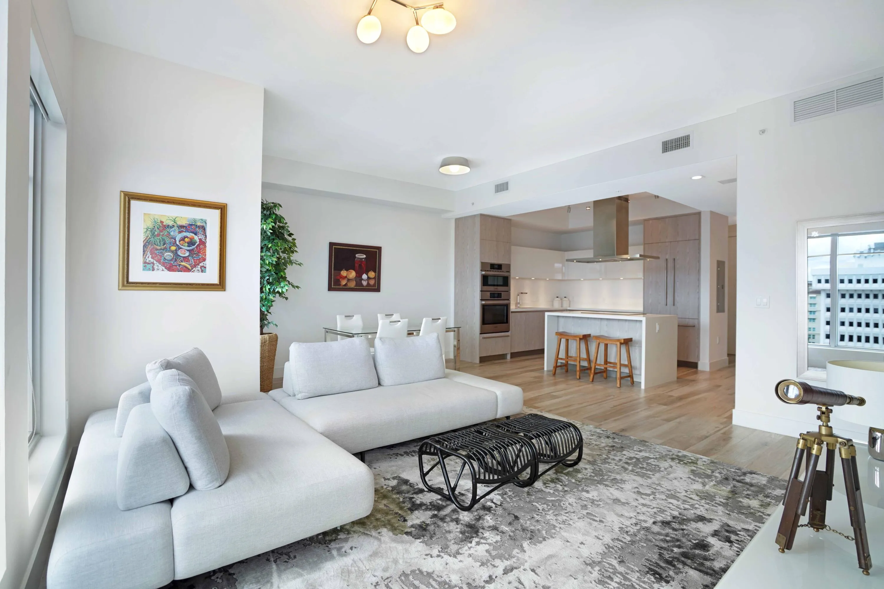 Living area with natural light and open layout