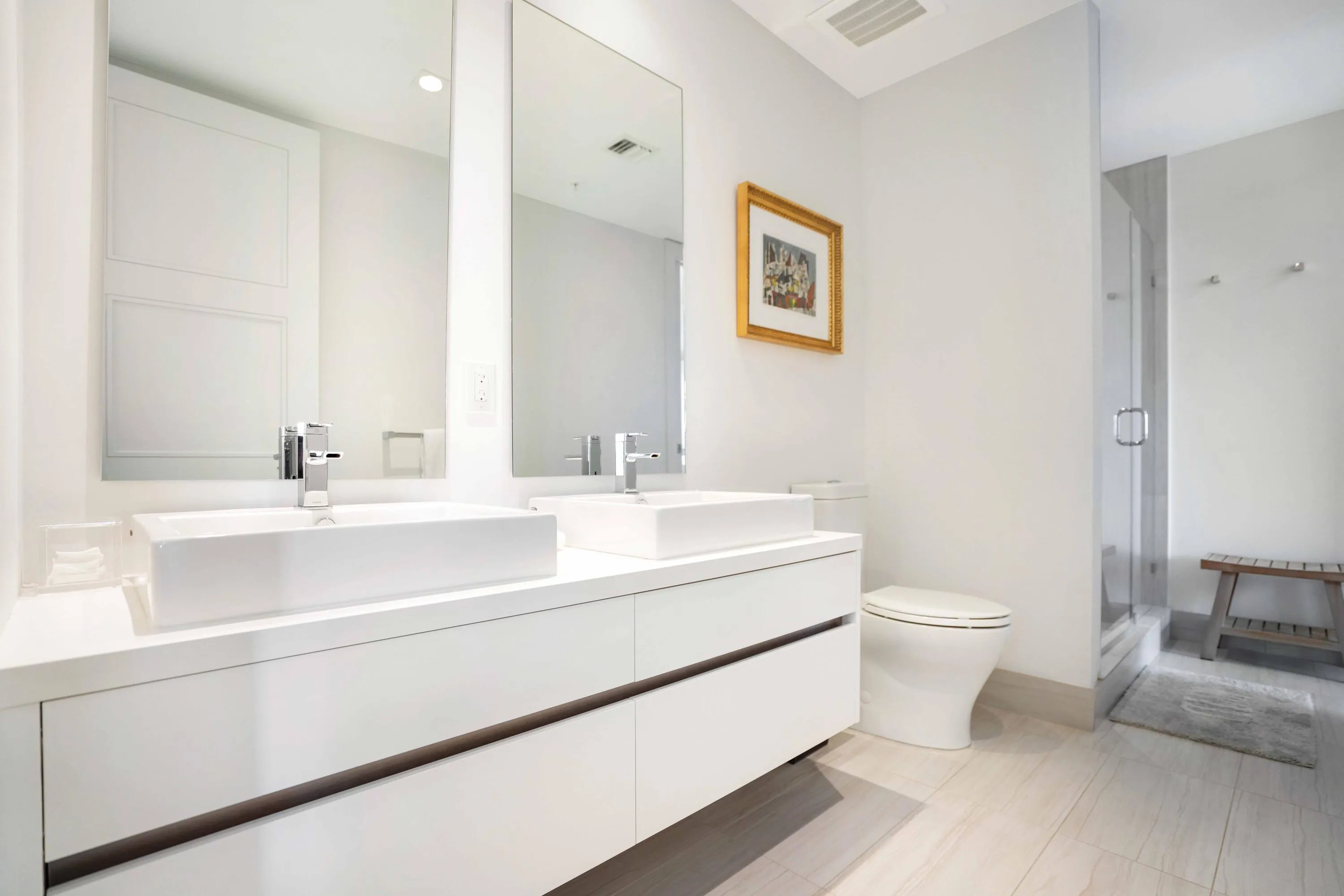 Bathroom with clean contemporary finishes