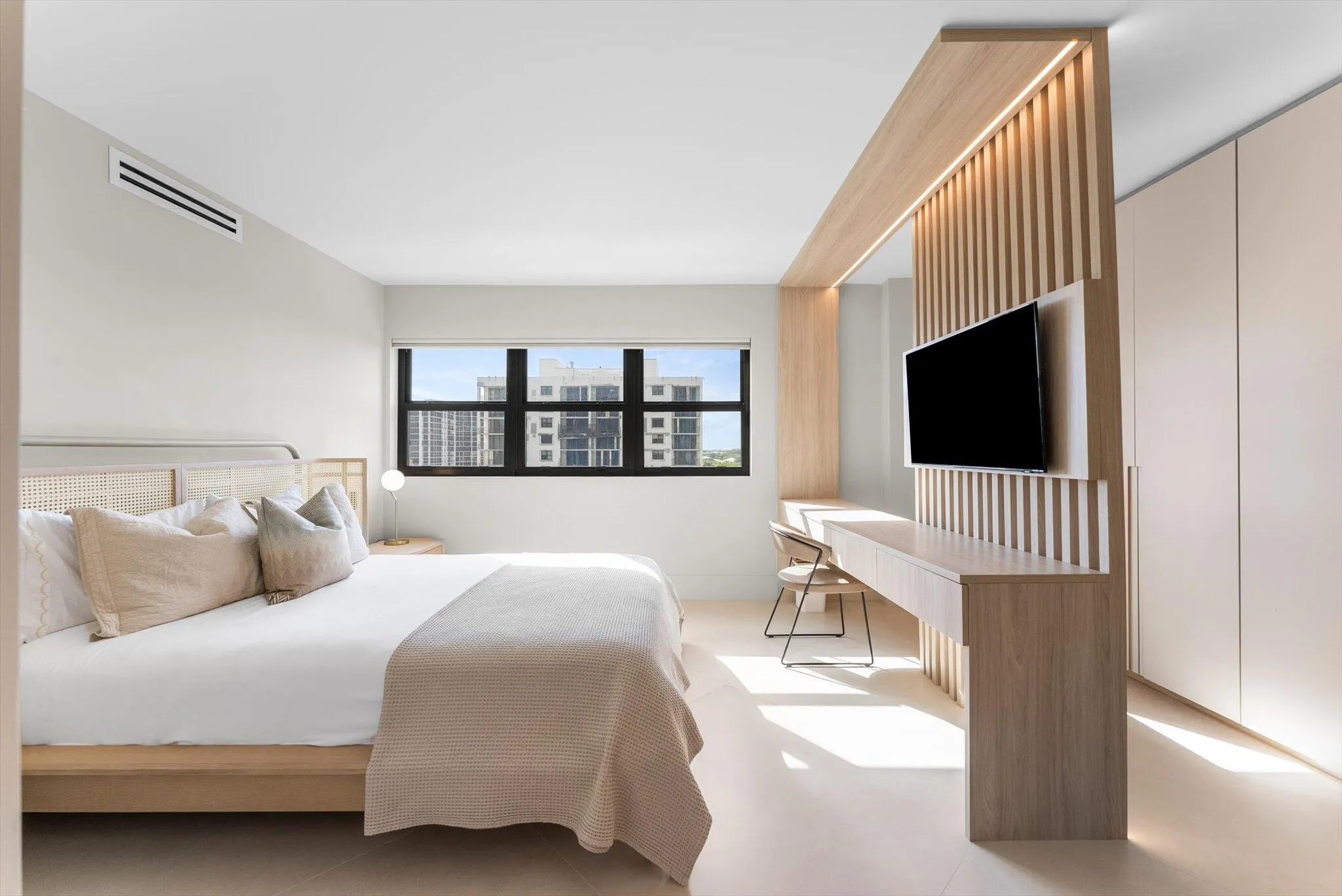 Guest Suite with En-Suite Bathroom and Custom Wood Design
