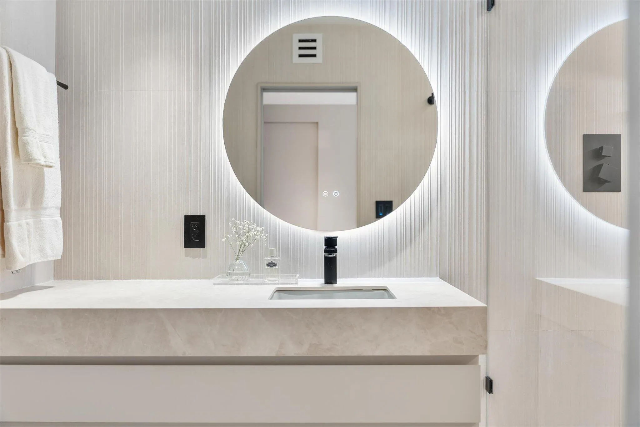En-Suite Bathroom #2 with LED Mirror and Custom Vanity