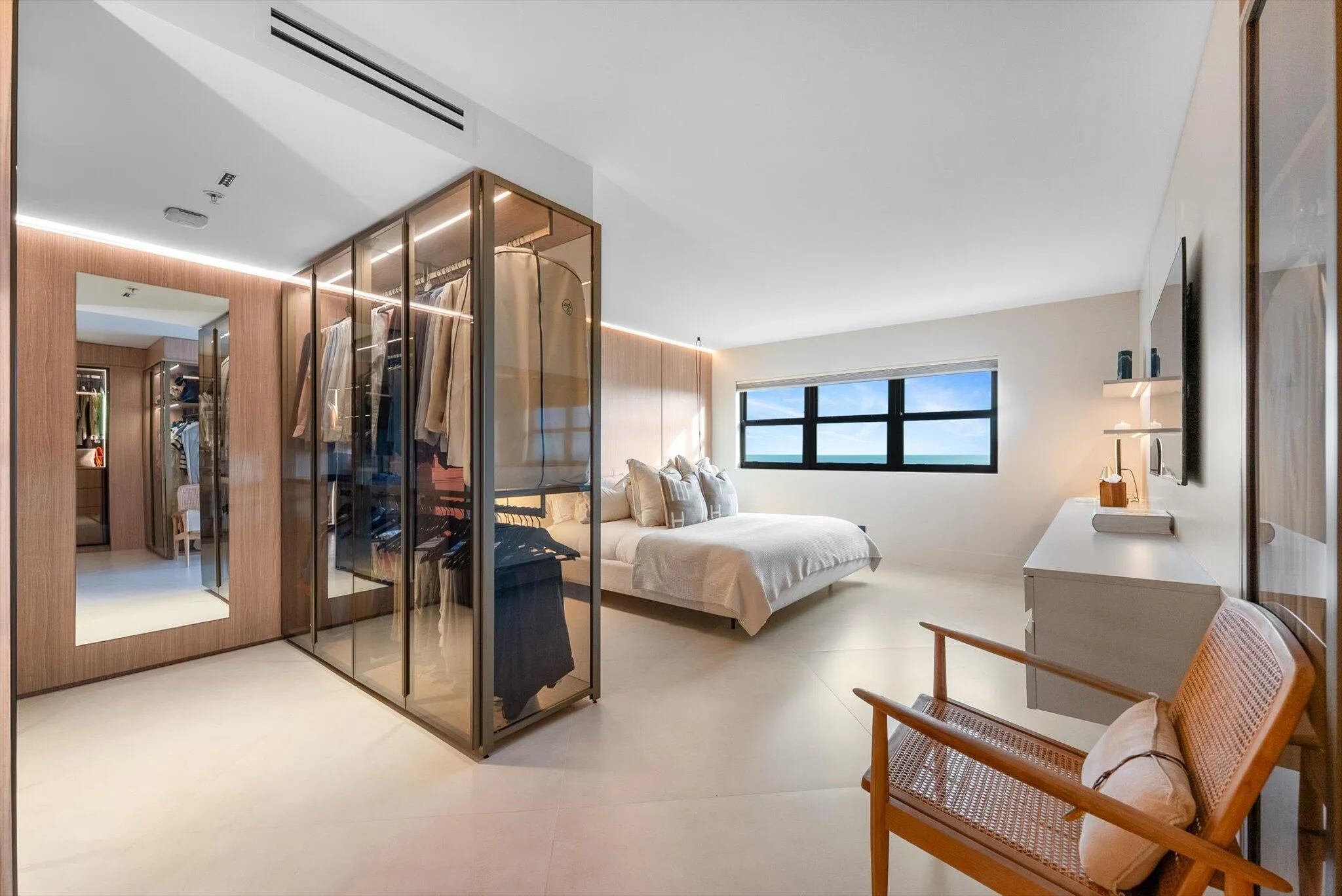 The primary suite is a private haven designed for tranquility.