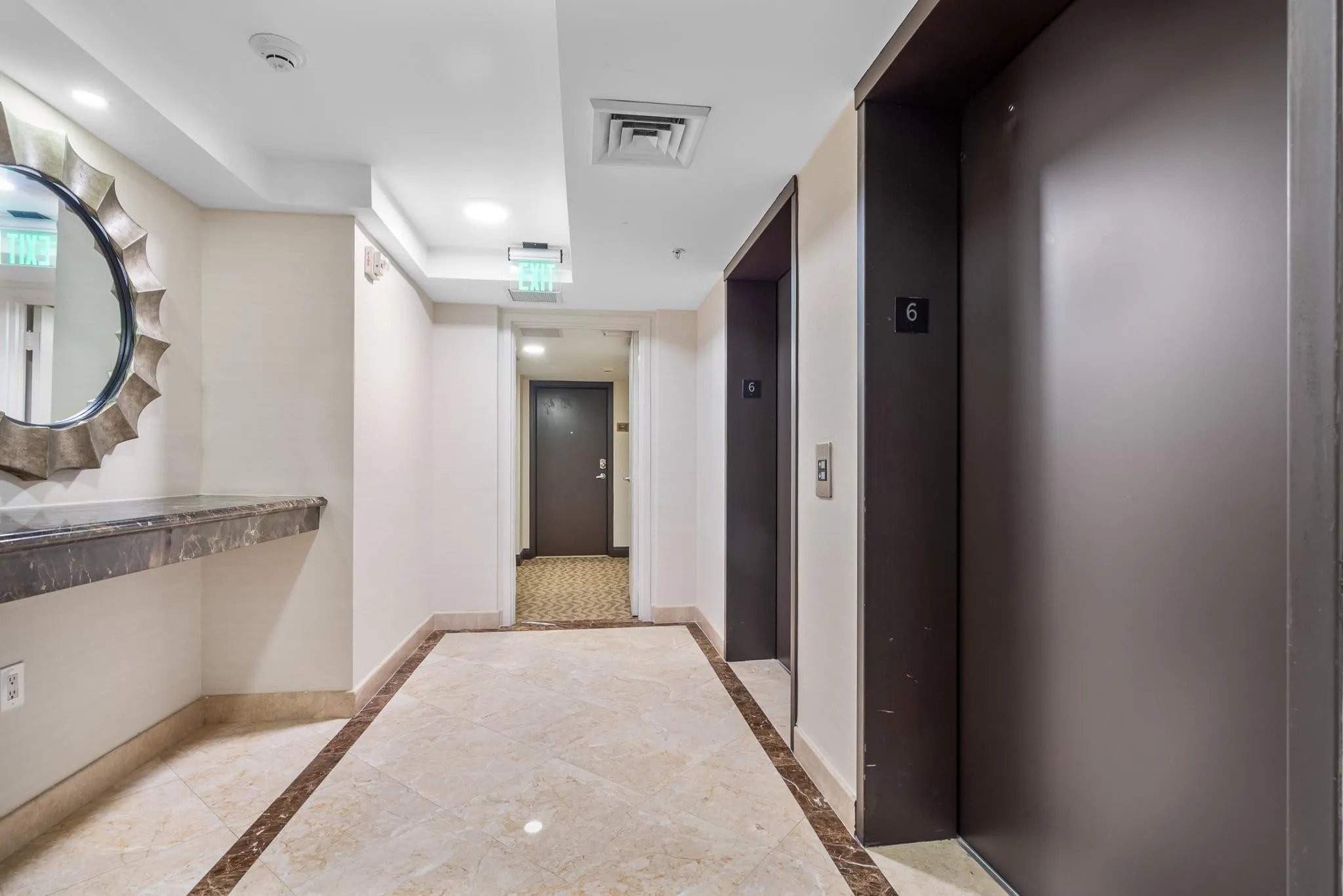 Unit 302 is by 2 elevators with gym & Sports lounge in 2nd floor.