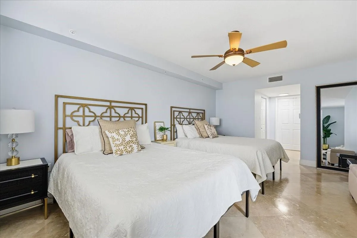 Large enough for extra bed and seating area.