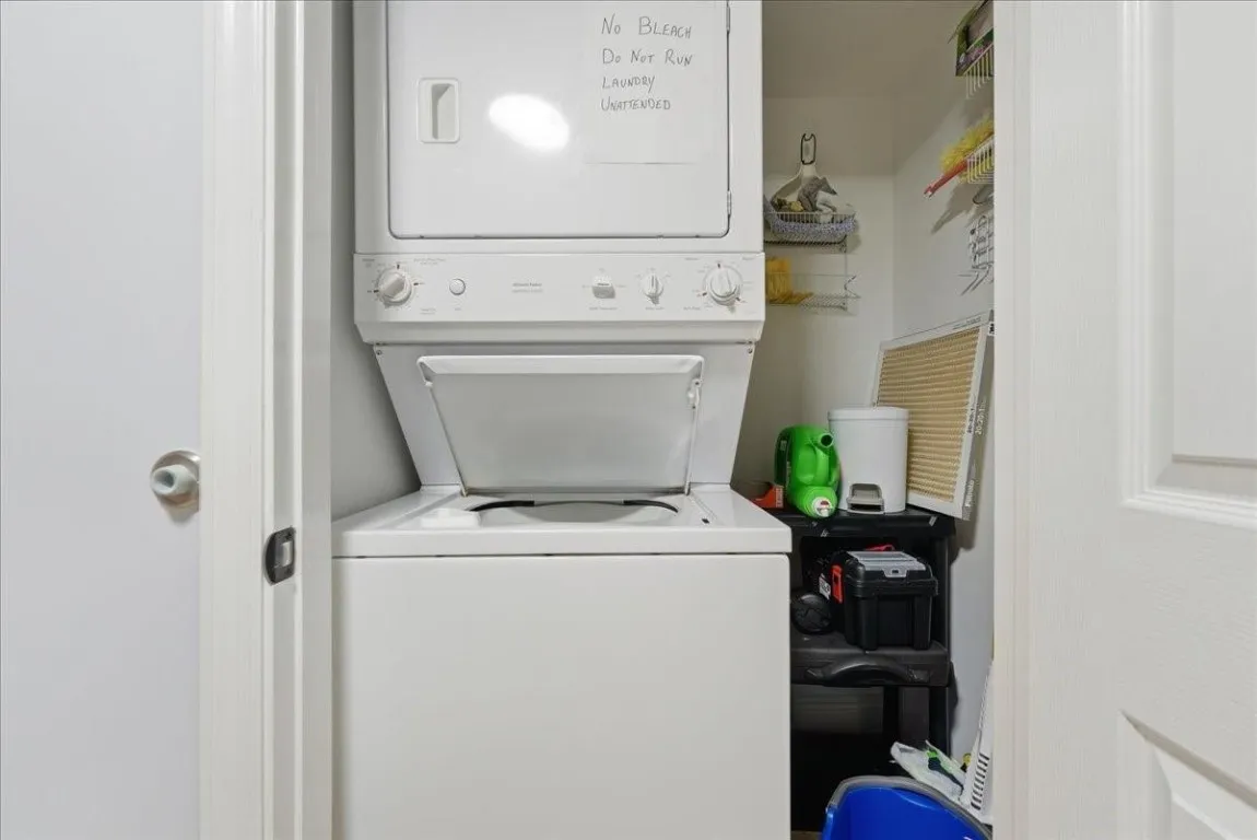 Wash & Dryer in closet on premises.