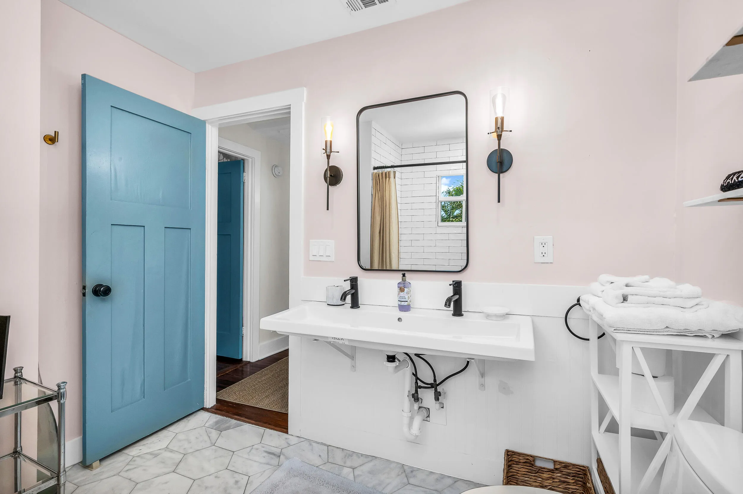 Upstairs bath double sink
