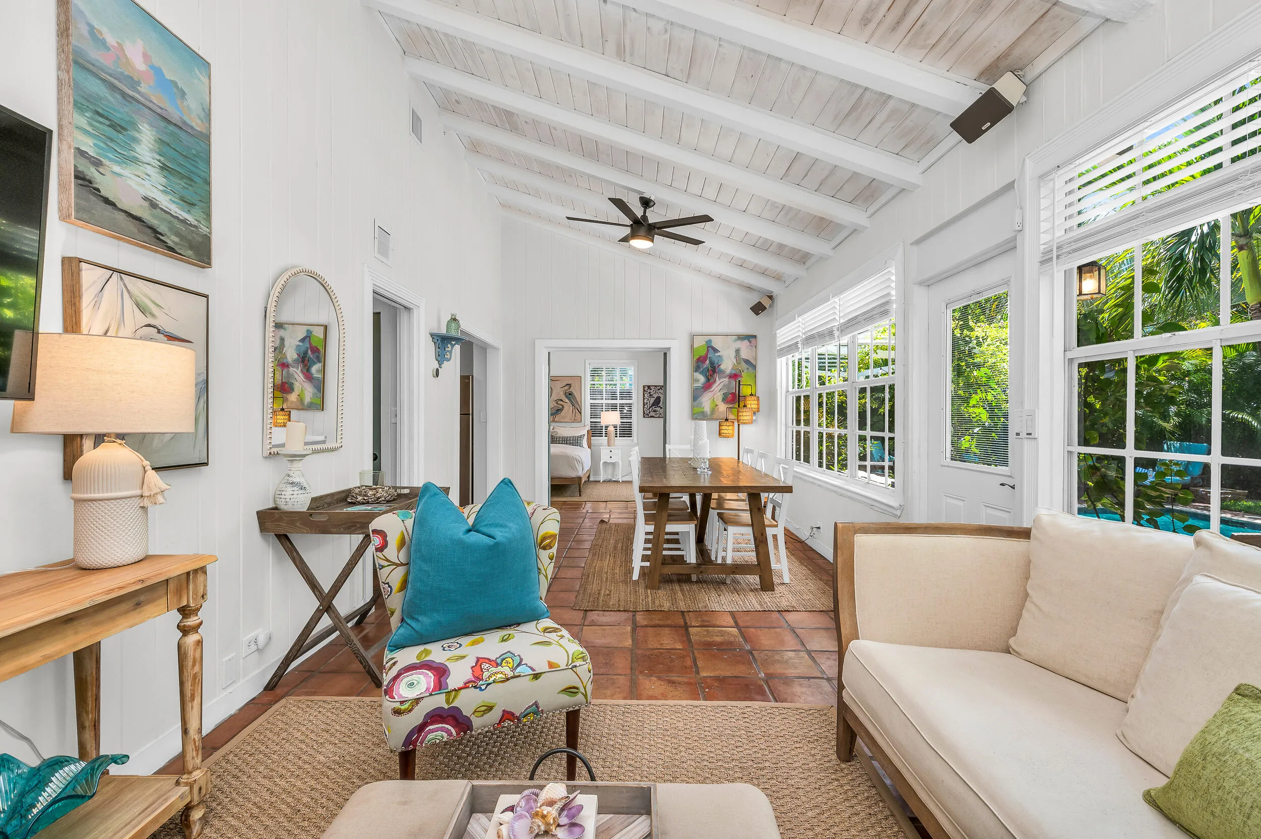 Guest house with living and dining space.