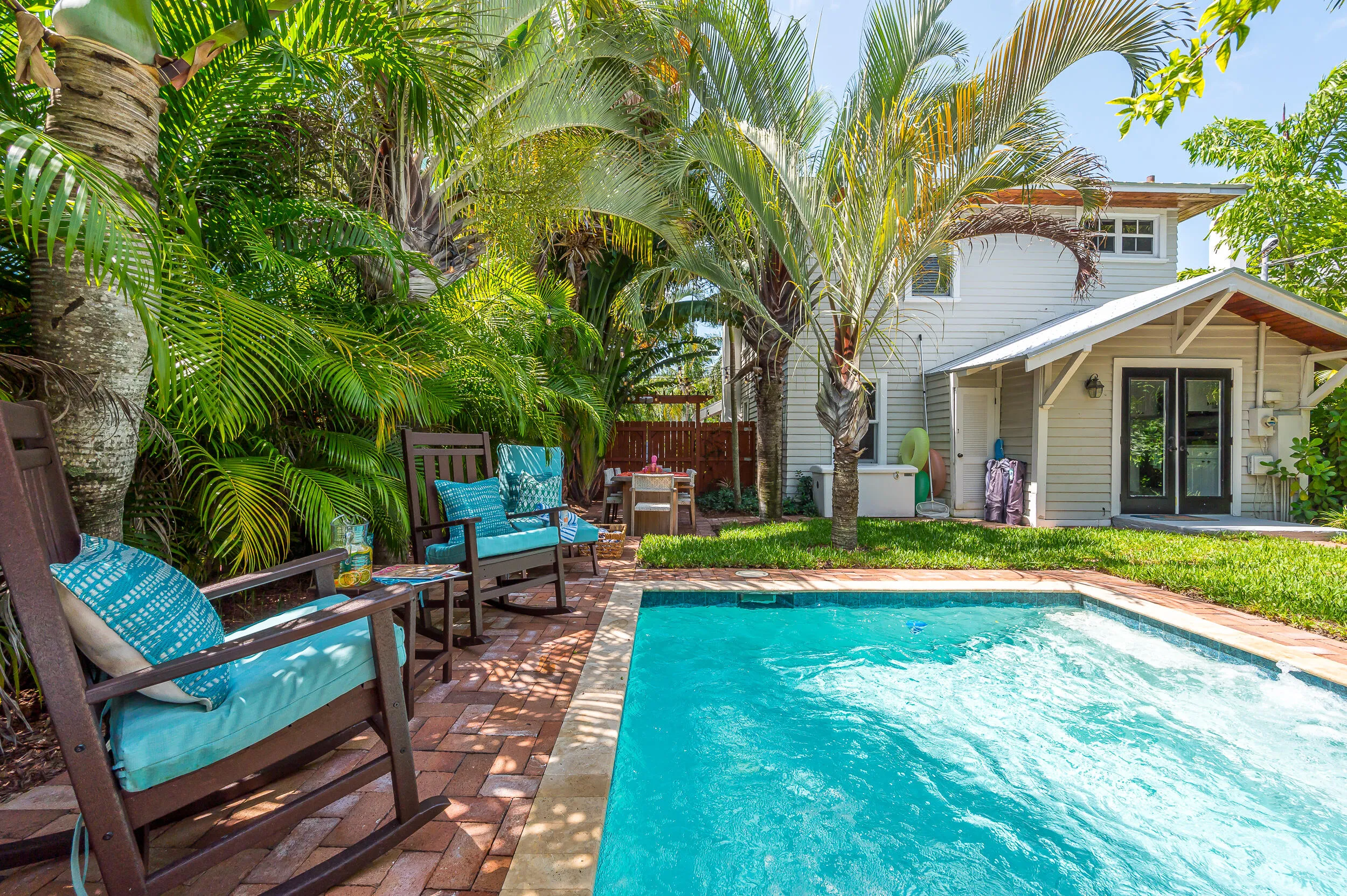 Shaded area by pool