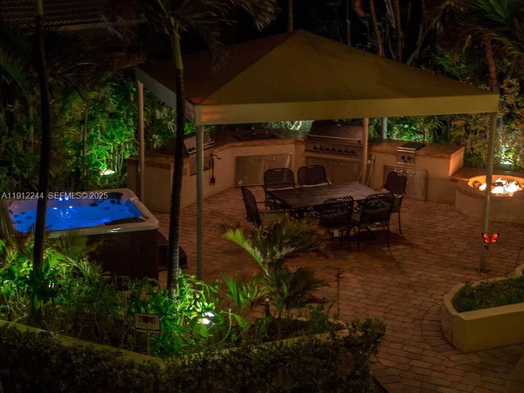 Backdoor Patio/w Hot Tub, Fire-pit, Charcoal Grill & Gas Grill