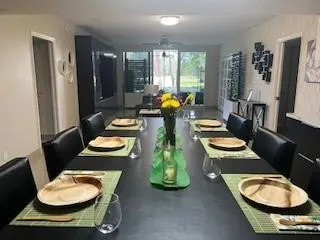 Dining area facing to the patio