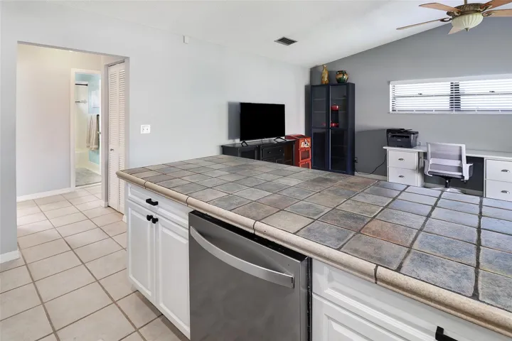 kitchen into the additional 2 bedrooms and guest bathroom