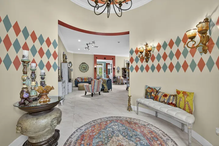 Entry foyer with view of interior great room
