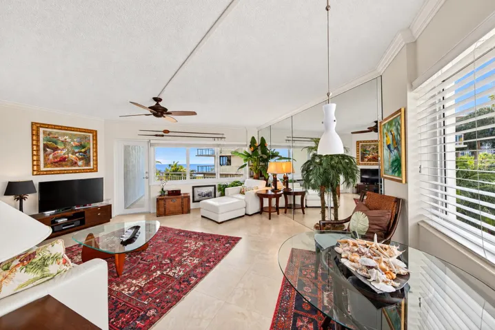 Bright airy interior with ocean views