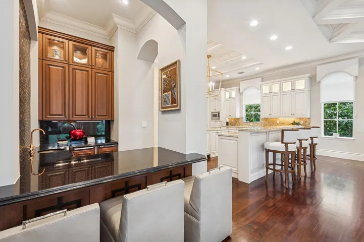 Wet Bar Adjacent to Living Room