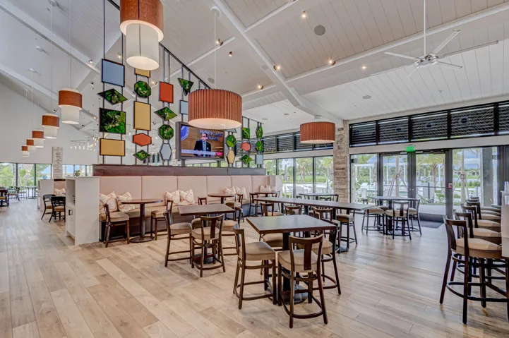 One of many dining areas.