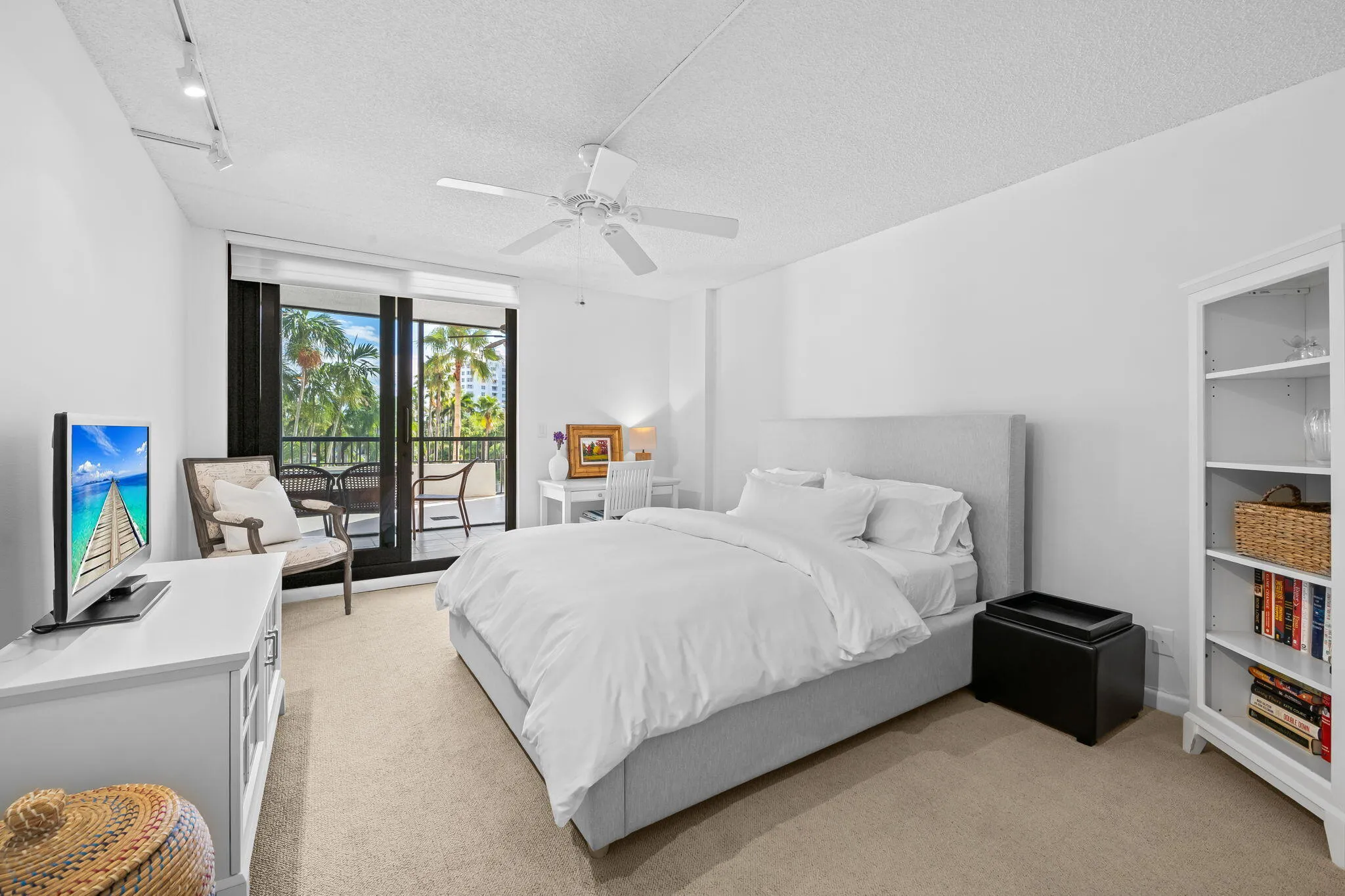 COMFORTABLE NEW BED IN SECOND BEDROOM. WITH BALCONY ACCESS.