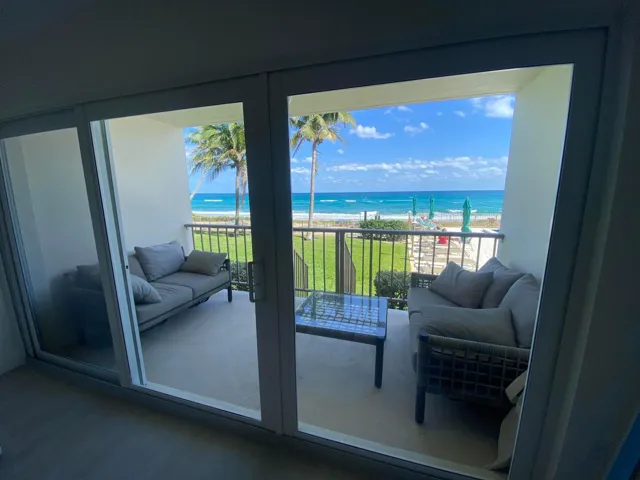 Balcony with 2 couches for your enjoyment.